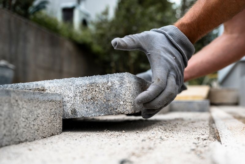 a photo of a paver being laid